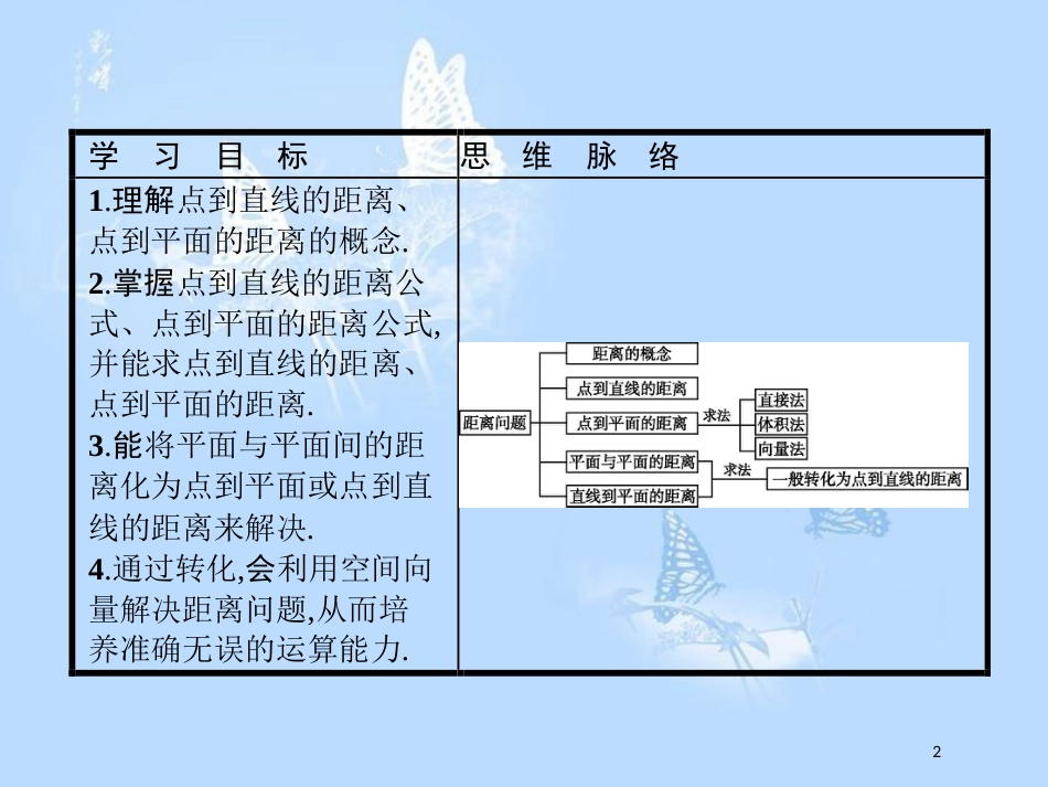 高中数学 第二章 空间向量与立体几何 2.6 距离的计算课件 北师大版选修2-1_第2页