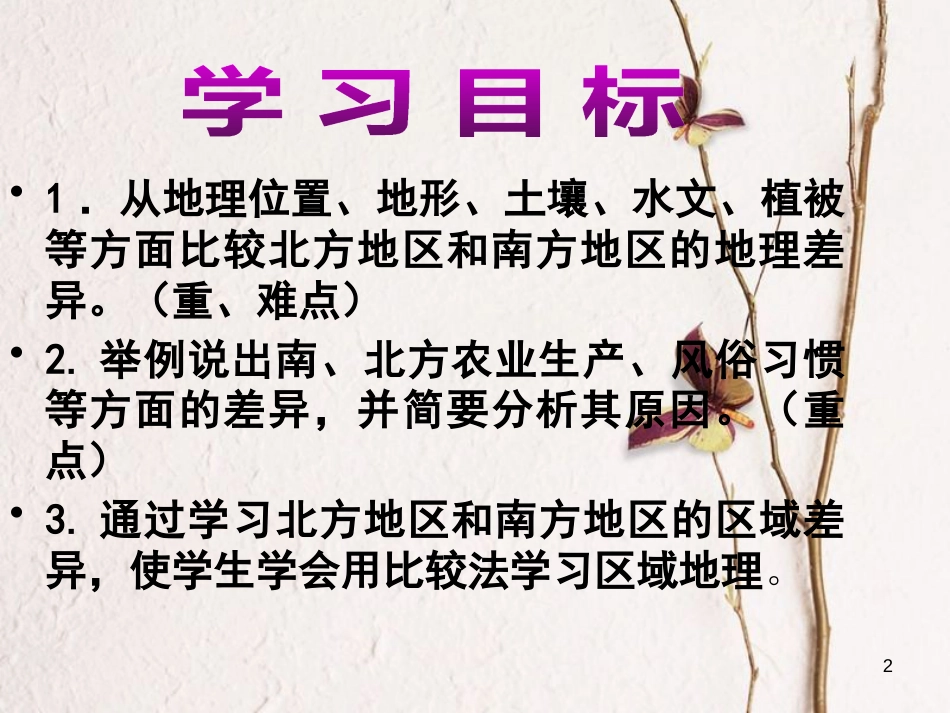 八年级地理下册 第七章活动课 认识南方地区和北方地区的区域差异课件 （新版）商务星球版_第2页