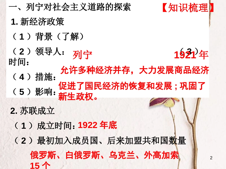 江苏省如皋市白蒲镇九年级历史下册第一单元苏联社会主义道路的探索第2课对社会主义道路的探索课件新人教版_第2页