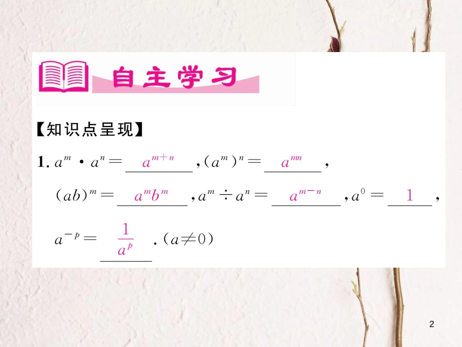 七年级数学下册 第1章 整式的乘除 7 整式的除法（1）作业课件 （新版）北师大版_第2页