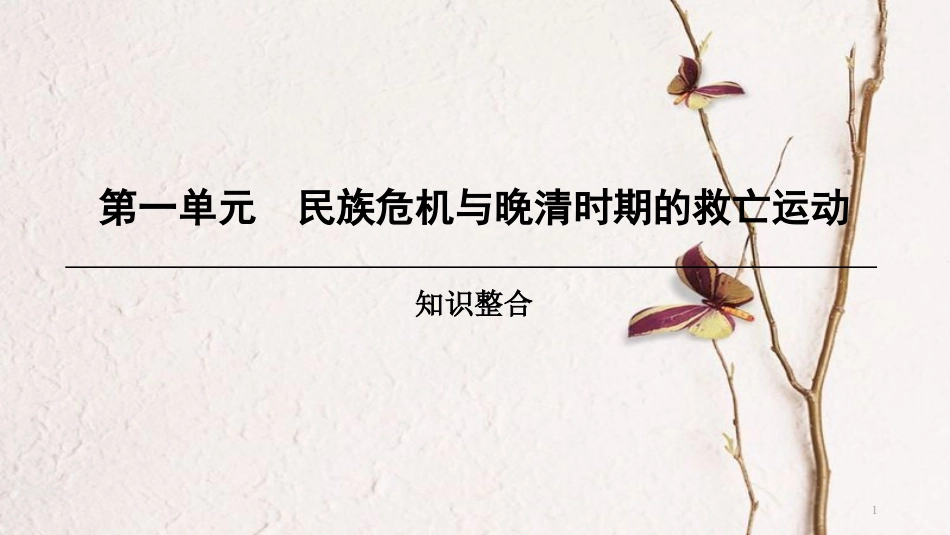 八年级历史上册 第1单元 民族危机与晚清时期的救亡运动知识整合课件 北师大版_第1页