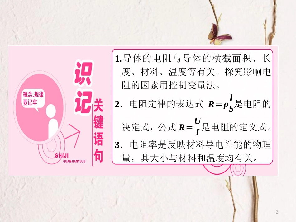 高中物理 第二章 电路 第一节 探究决定导线电阻的因素课件 粤教版选修3-1_第2页