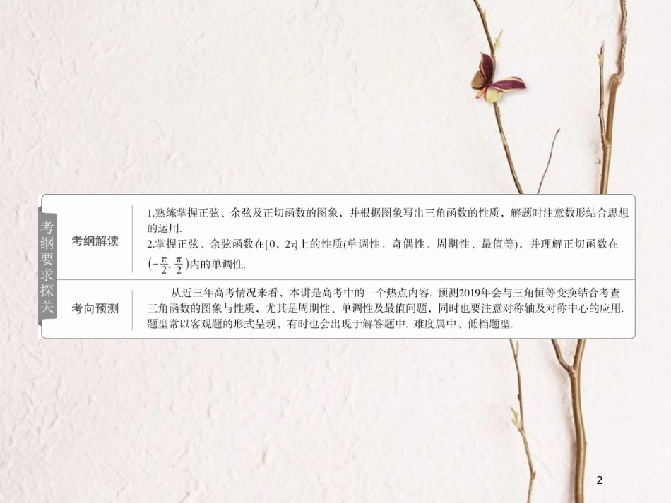 2019版高考数学一轮复习 第3章 三角函数、解三角形 3.3 三角函数的图象与性质课件 文_第2页