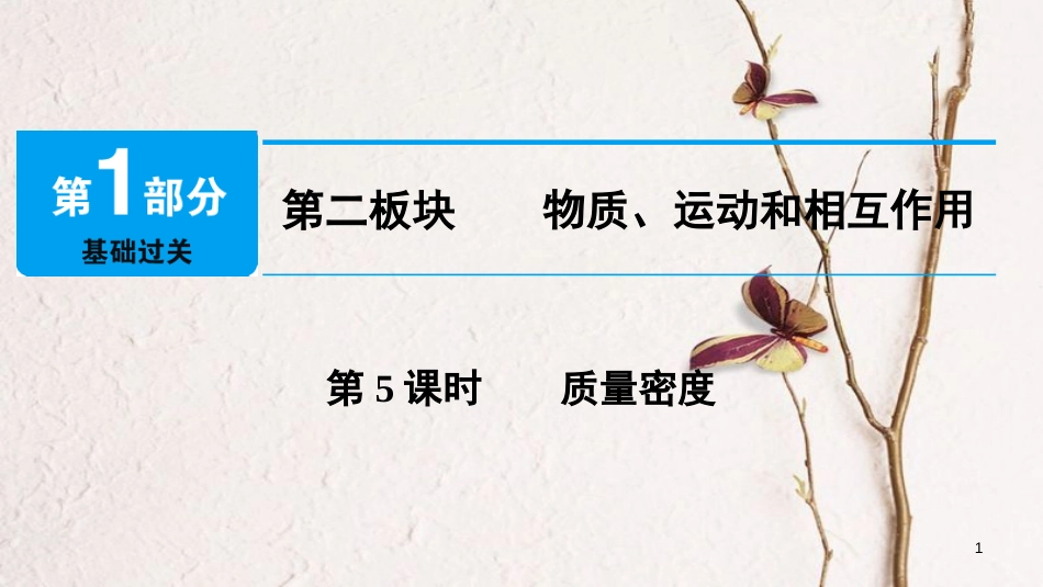 中考物理总复习 第二板块 物质、运动和相互作用 第5课时 质量密度课件_第1页