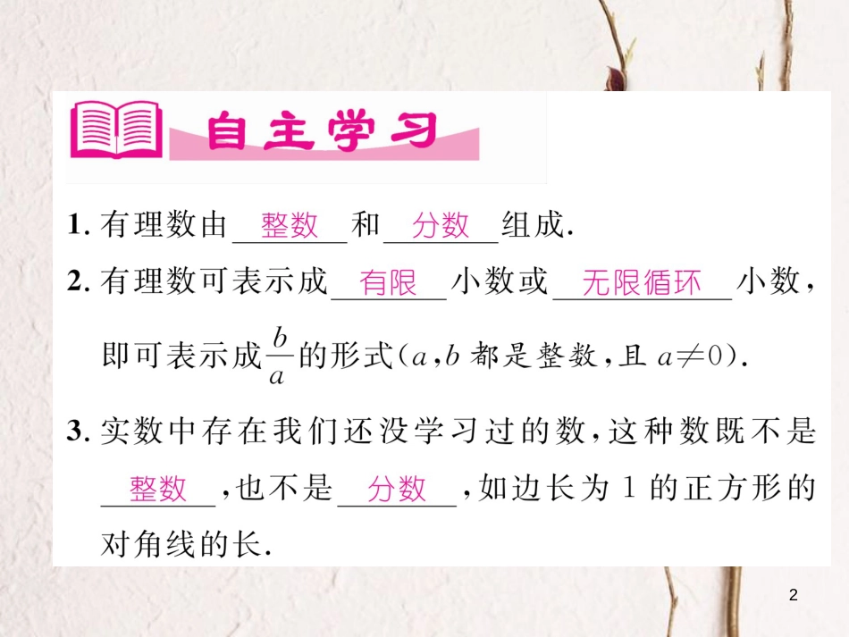（成都专版）八年级数学上册 2.1 认识无理数（1）习题课件 （新版）北师大版_第2页