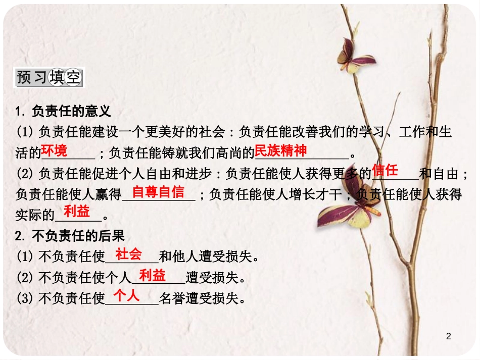八年级政治下册 第八单元 我们的社会责任 8.4 负起我们的社会责任（第1课时负责任的意义）课件 粤教版_第2页