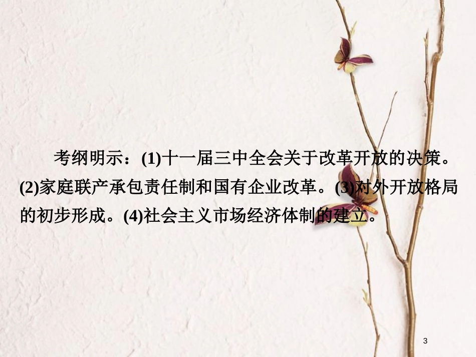 2019届高考历史一轮复习 第八单元 中国近现代经济发展与社会生活的变迁 31 新时期的改革开放课件 新人教版_第3页
