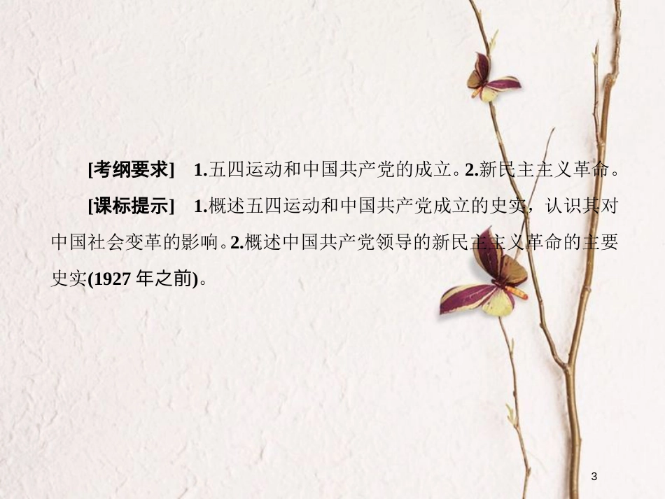 2019版高考历史一轮总复习 第三单元 近代中国反侵略、求民主的潮流 11 五四运动、中国共产党的诞生及国民大革命课件 新人教版_第3页