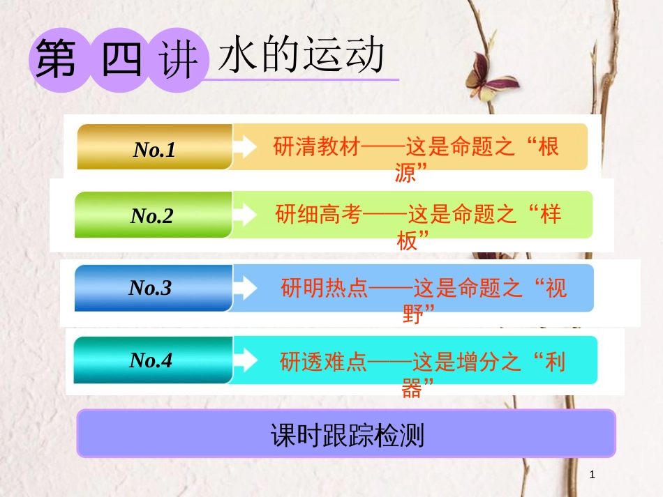2019版高考地理一轮复习 第一部分 第二章 自然地理环境中的物质运动和能量交换 第四讲 水的运动课件 中图版_第1页