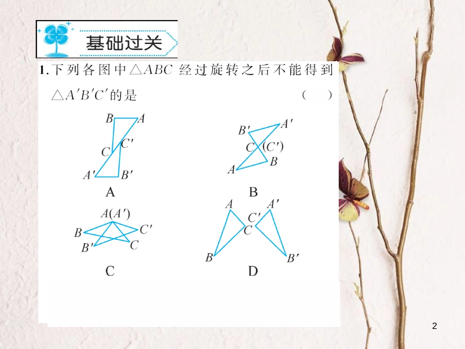 七年级数学下册 10.3 旋转作业课件 （新版）华东师大版_第2页