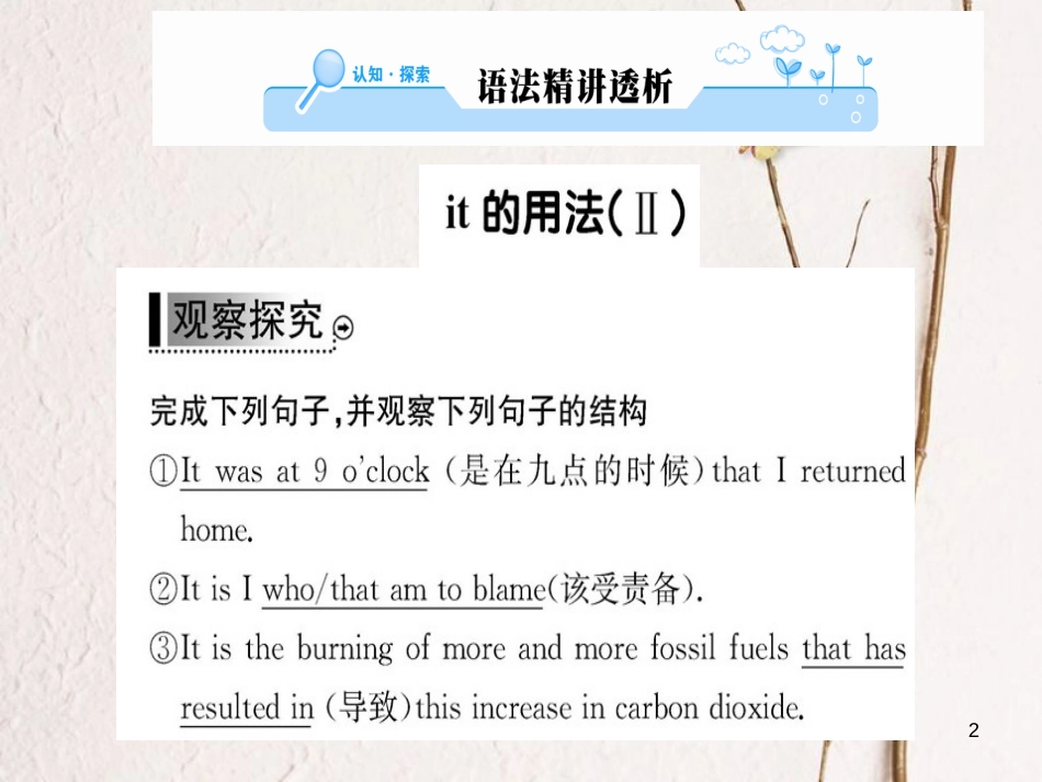 高中英语 Unit 4 Global warming Learning about Language课件 新人教版选修6_第2页