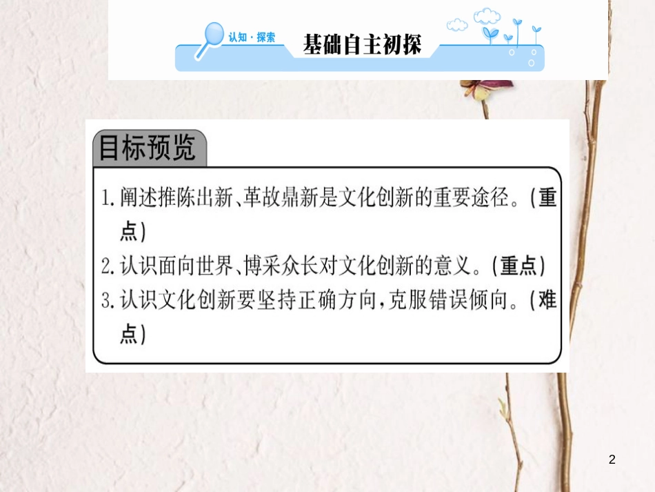高中政治 第二单元 文化传承与创新 第五课 文化创新 第二框 文化创新的途径课件 新人教版必修3_第2页