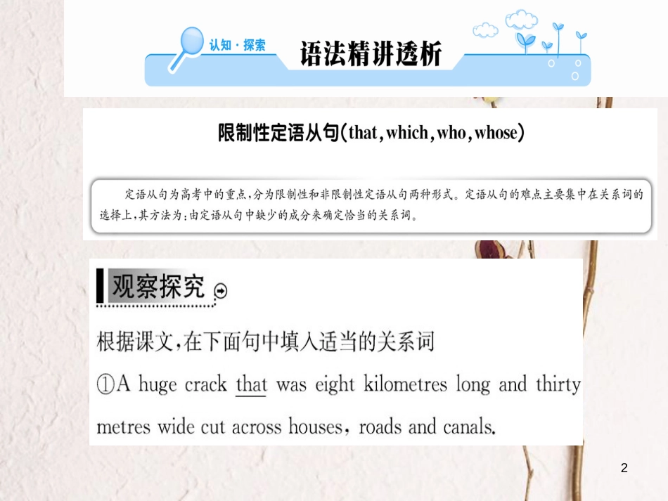 高中英语 Unit 4 Earthquakes Learning about Language课件 新人教版必修1_第2页