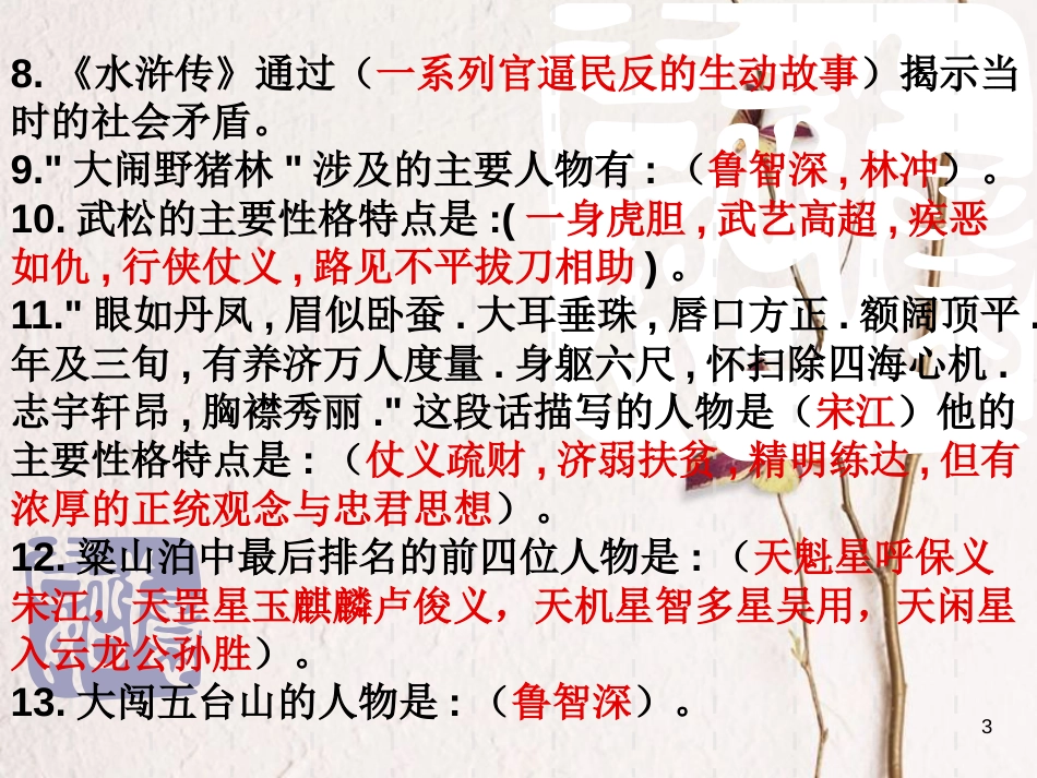 河南省濮阳市中考语文 专题复习 水浒传课件_第3页