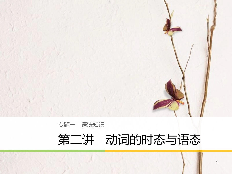 （江苏专用）高考英语大二轮复习与增分策略 专题一 语法知识 第二讲 动词的时态与语态课件_第1页