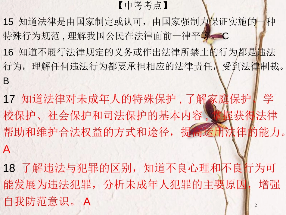 云南省中考政治 考点复习专题三 心中有法课件_第2页