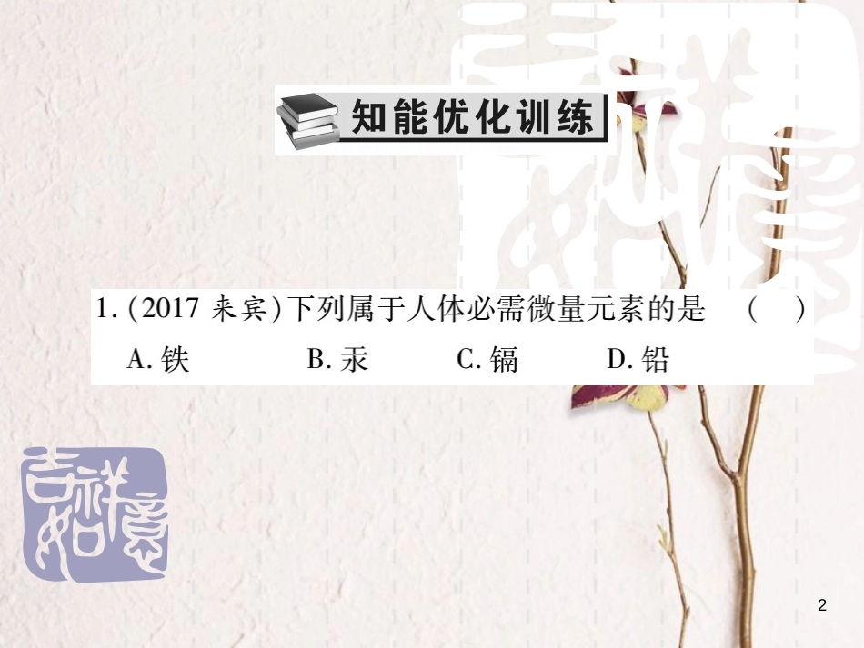 山东省中考化学复习 第一部分 基础知识复习 第二章 常见的物质 第8讲 化学与社会课件_第2页