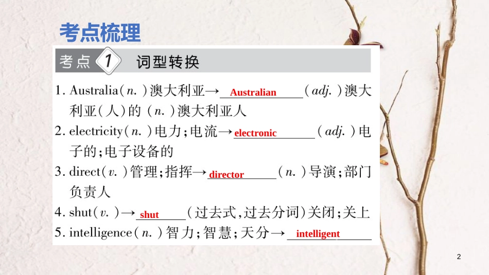 云南省中考英语学业水平精准复习方案 第一部分 教材复习 课时20 九全 Units 9-10课件_第2页