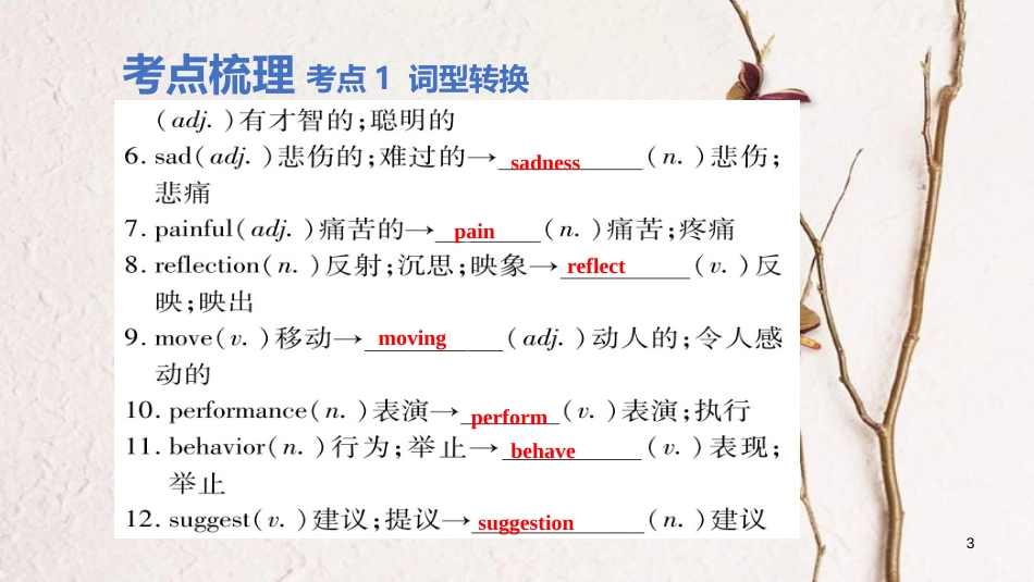 云南省中考英语学业水平精准复习方案 第一部分 教材复习 课时20 九全 Units 9-10课件_第3页