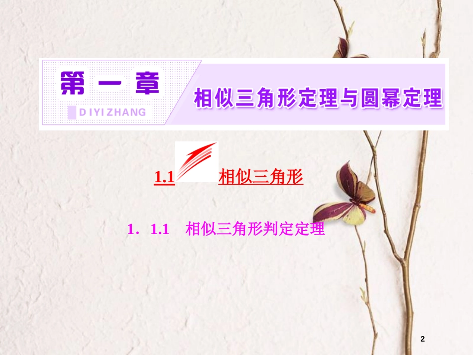 高中数学 第一章 相似三角形定理与圆幂定理 1.1.1 相似三角形判定定理课件 新人教B版选修4-1_第2页