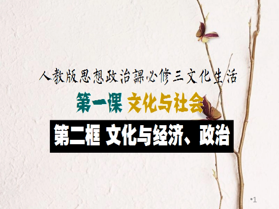 高中政治 1.2文化与经济、政治课件 新人教版必修3_第1页