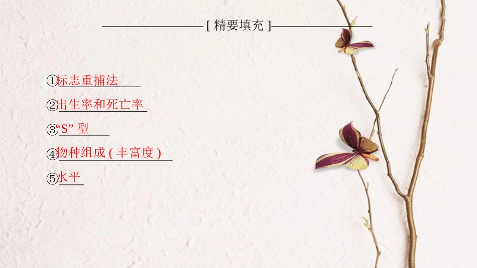 2019版高考生物一轮复习 第9单元 种群和群落单元网络构建课件 苏教版_第3页