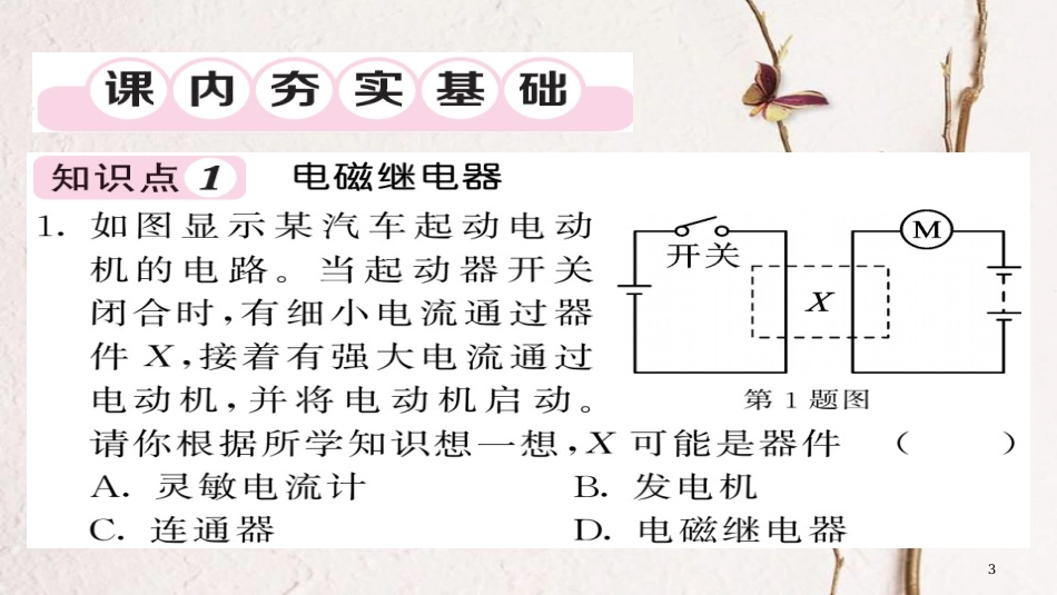 九年级物理全册 第20章 第3节 电磁铁电磁继电器（第2课时）课件 （新版）新人教版_第3页