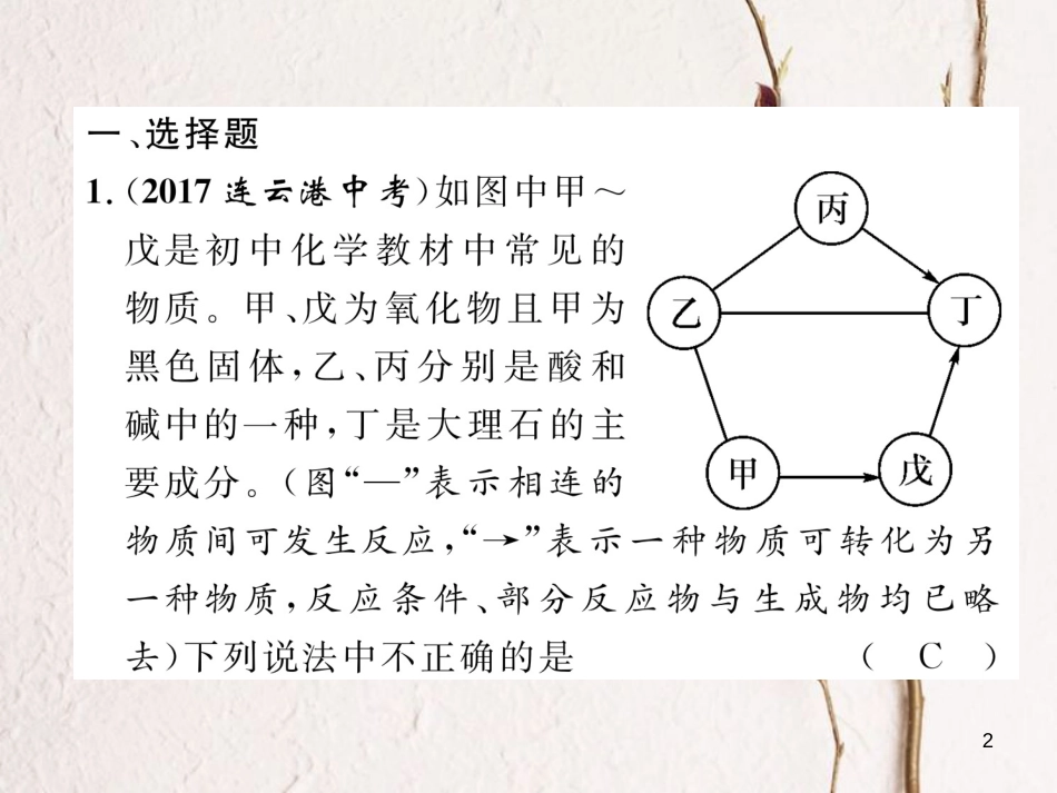 （贵阳专版）中考化学复习 专题3 物质的推断题（精练）课件_第2页