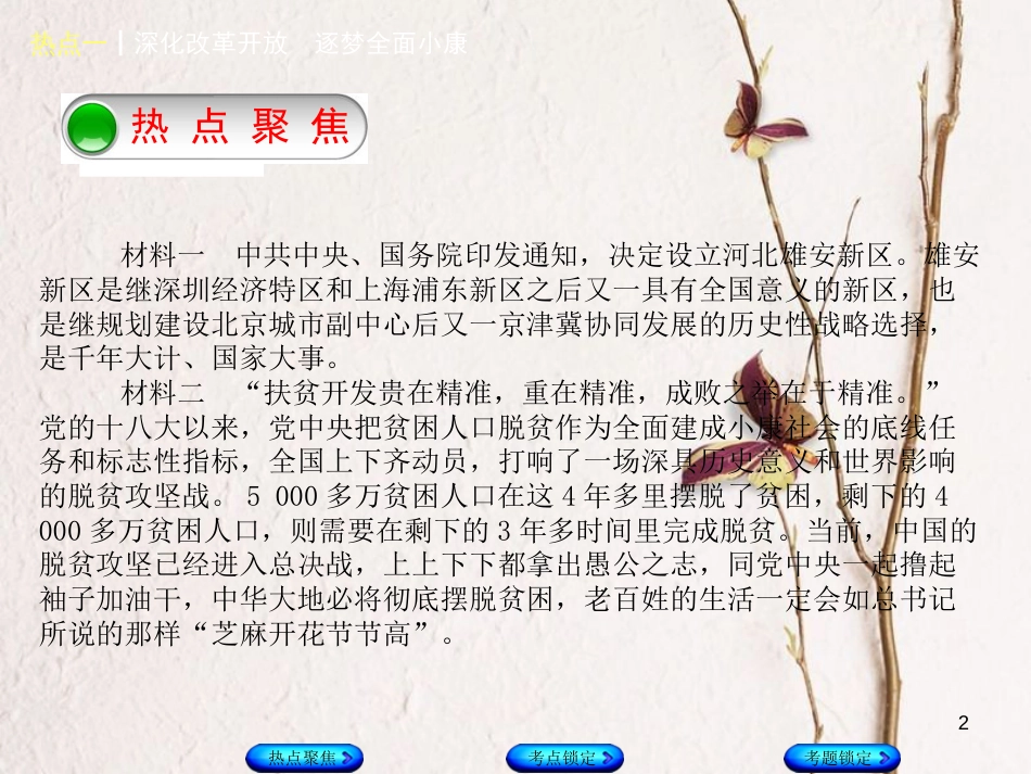 （河北专版）中考政治复习方案 热点专题一 深化改革开放 逐梦全面小康课件_第2页