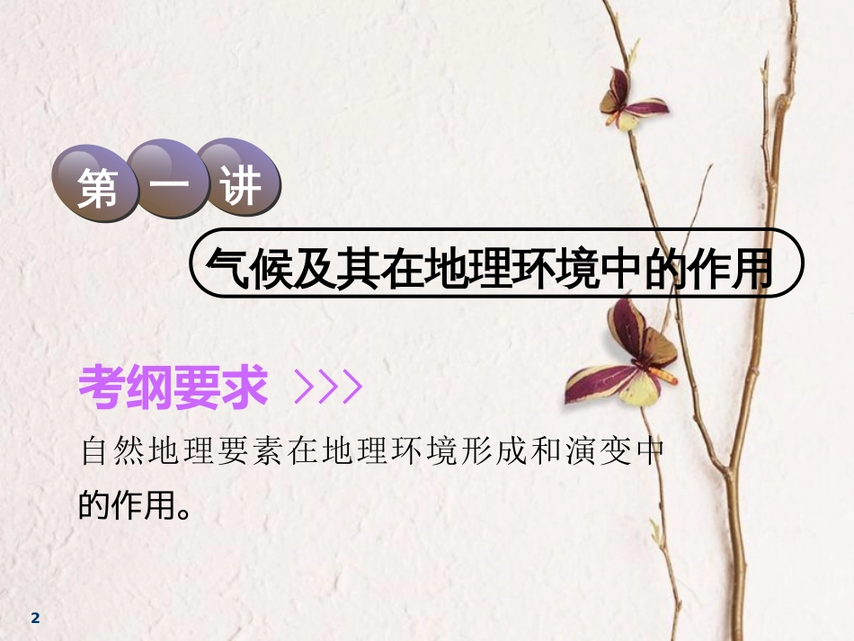 2019版高考地理一轮复习 第1部分 自然地理 第三章 地理环境的整体性和区域差异 第一讲 气候及其在地理环境中的作用课件 中图版(1)_第2页