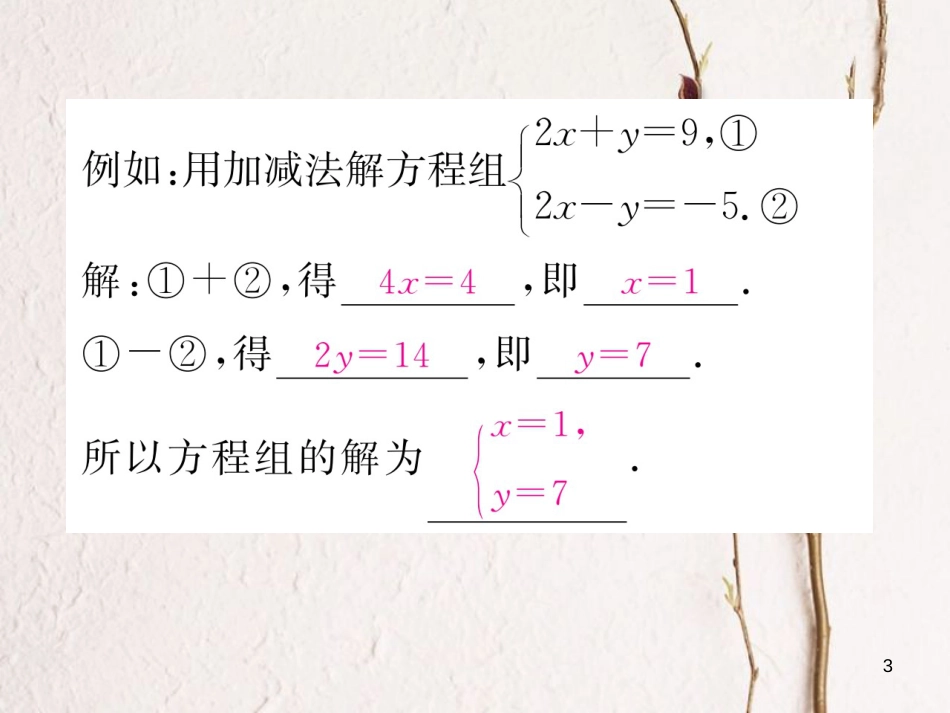 （成都专版）八年级数学上册 5.2 求解二元一次方程组（2）习题课件 （新版）北师大版_第3页