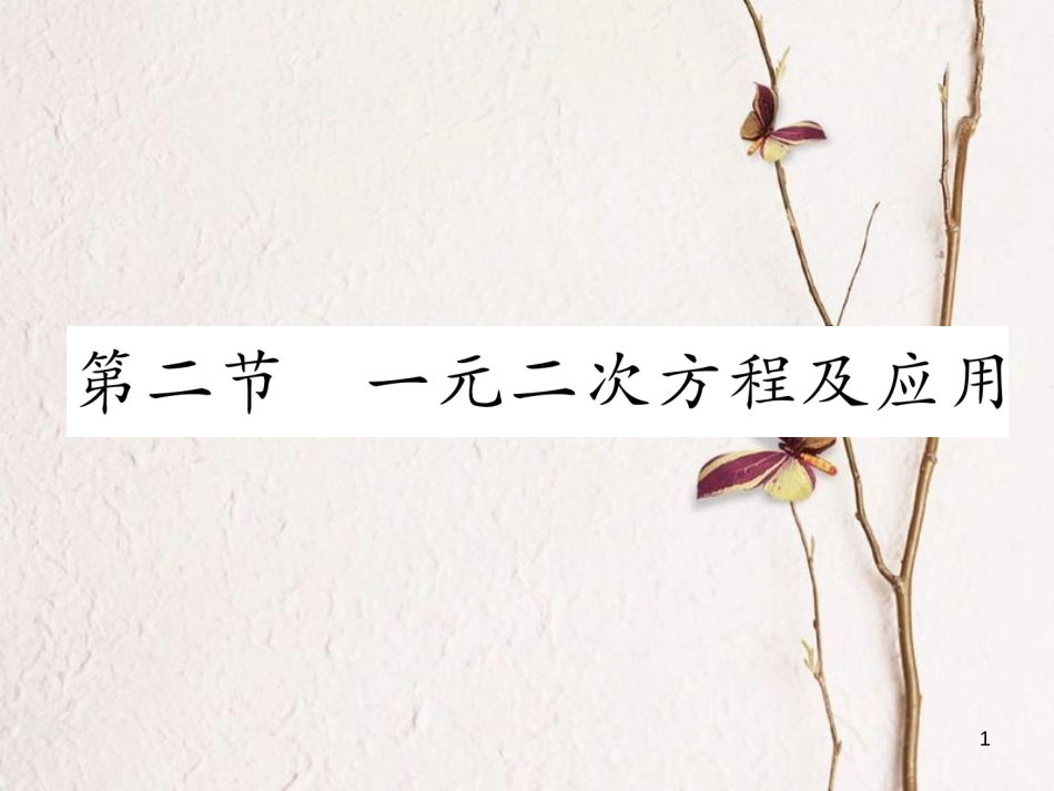 （青海专版）中考数学复习 第1编 教材知识梳理篇 第2章 方程（组）与不等式（组）第2节 一元二次方程及应用（精练）课件_第1页