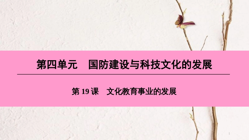 八年级历史下册 第四单元 国防建设与科技文化的发展 第19课 文化教育事业的发展课件 北师大版_第1页