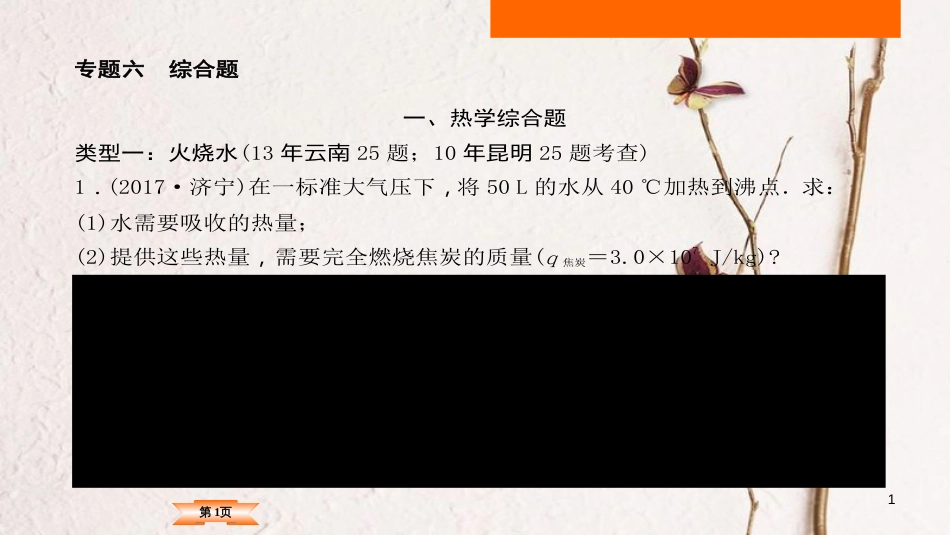 （云南专版）中考物理总复习 专题突破6 综合题课件_第1页