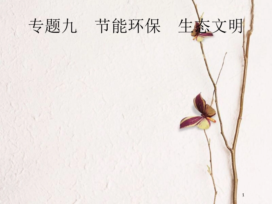安徽省中考政治一轮复习 第二编 能力素养提升 第一部分 时政热点突破 专题9 节能环保 生态文明课件_第1页