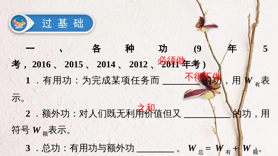 中考物理总复习 第三板块 能量 第17课时 机械效率课件_第3页