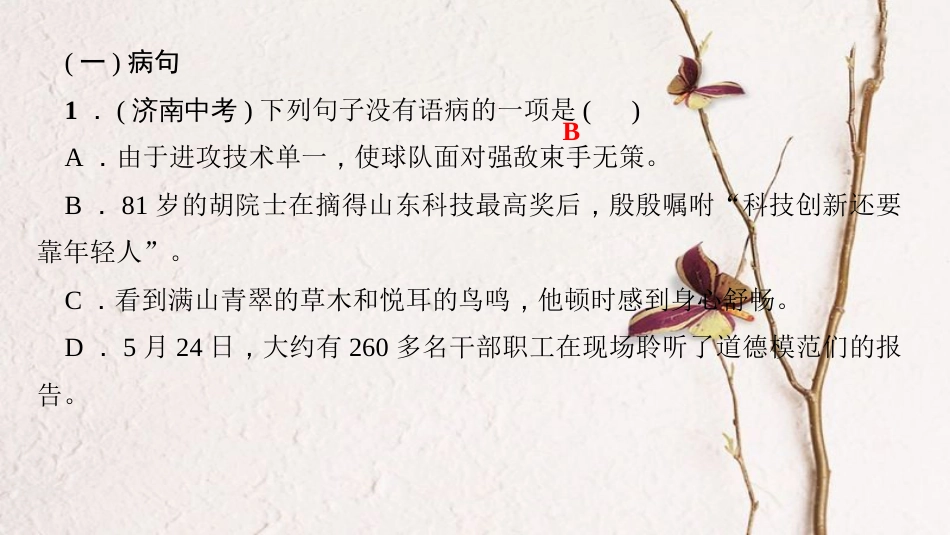 2018八年级语文下册 专题复习三 句子(病句、标点、仿写、排序)课件 新人教版_第2页