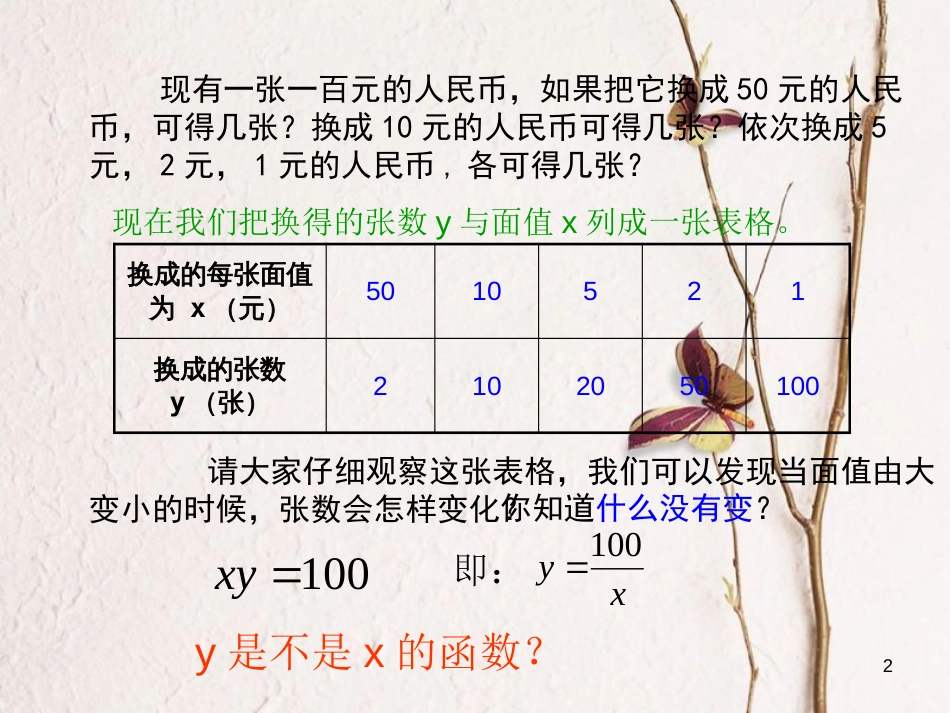 九年级数学下册 第26章 反比例函数 26.1.1 反比例函数课件 （新版）新人教版[共15页]_第2页