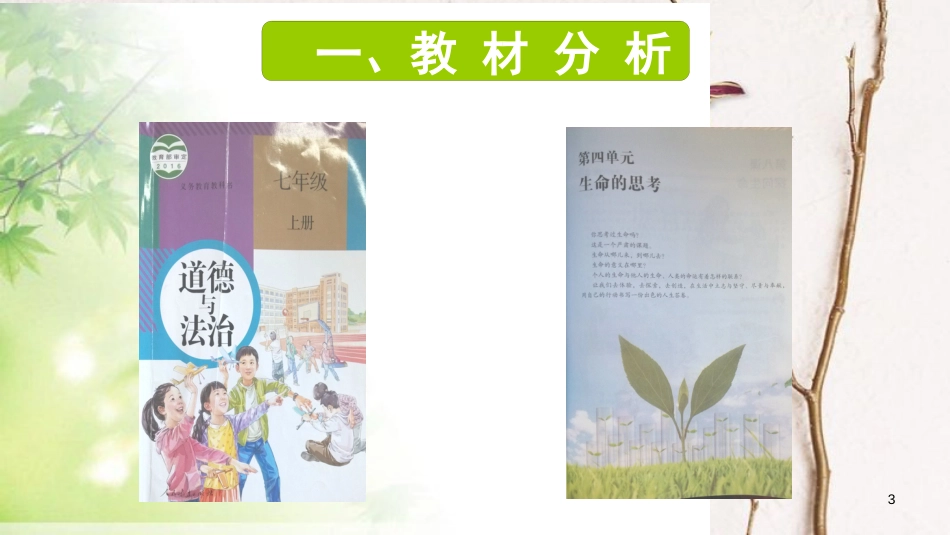 七年级道德与法治上册 第四单元 生命的思考 第八课 探问生命 第2框 敬畏生命说课课件 新人教版_第3页