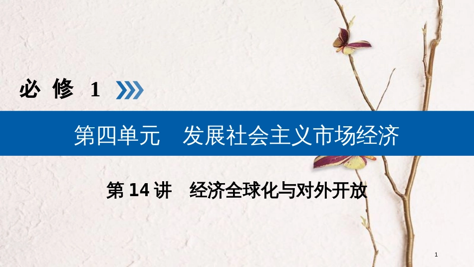 （全国通用版）2019版高考政治一轮复习 第四单元 发展社会主义市场经济 第14讲 经济全球化与对外开放课件_第1页
