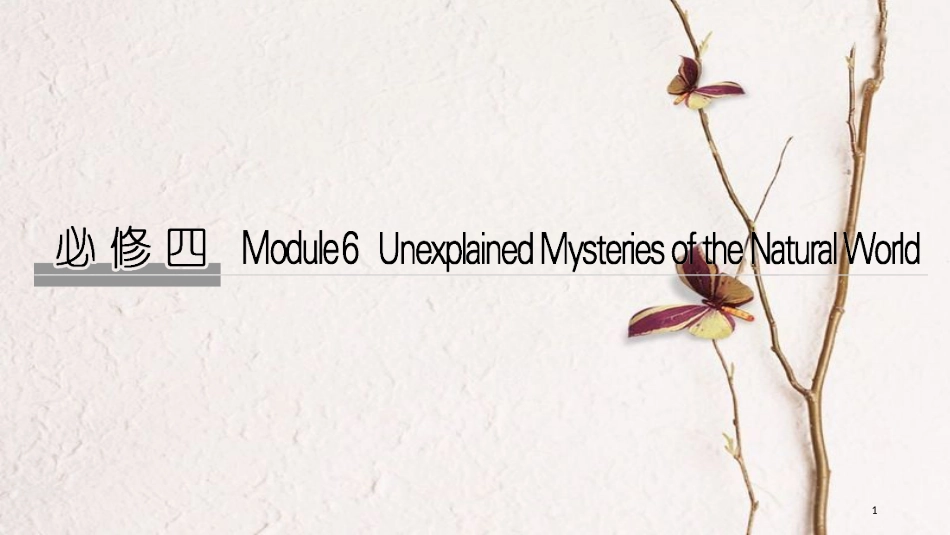 2019版高考英语大一轮复习 第一部分 Module 6 Unexplained Mysteries of the Nature World课件 外研版必修4_第1页