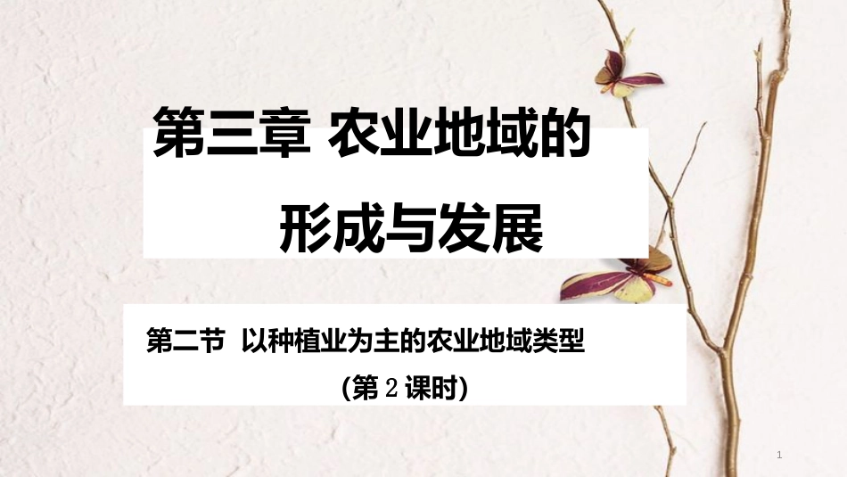 高中地理 第三章 农业地域的形成与发展 3.2 以种植业为主的农业地域类型（第2课时）课件 新人教版必修2_第1页