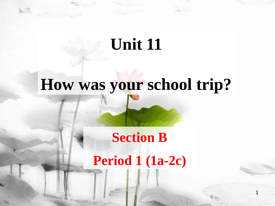 七年级英语下册 Unit 11 How was your school trip Section B Period 1（1a-2c）课件 （新版）人教新目标版_第1页