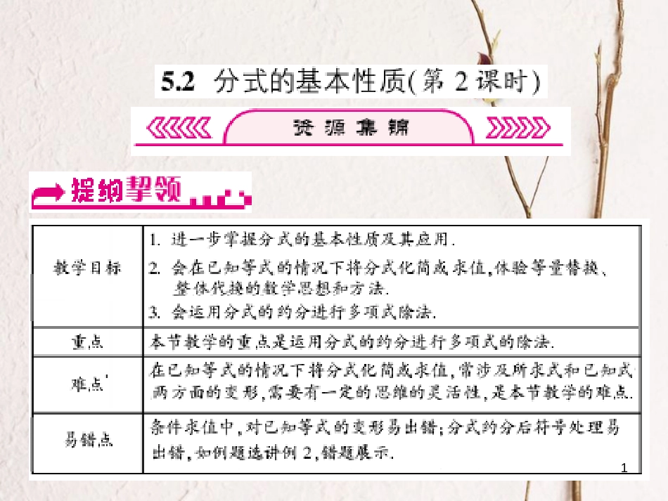 浙江省嘉兴市秀洲区七年级数学下册 第五章 分式 5.2 分式的基本性质（第2课时）习题课件 （新版）浙教版_第1页