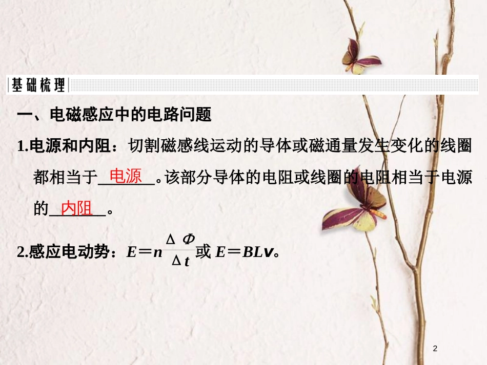 （浙江专版）2019版高考物理大一轮复习 第九章 电磁感应 第3课时 电磁感应现象的综合问题课件_第2页