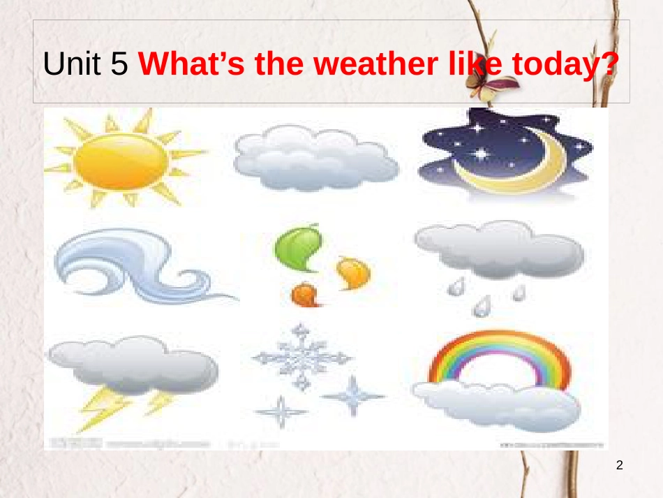 五年级英语下册 unit 5 what’s the weather like today课件 陕旅版_第2页