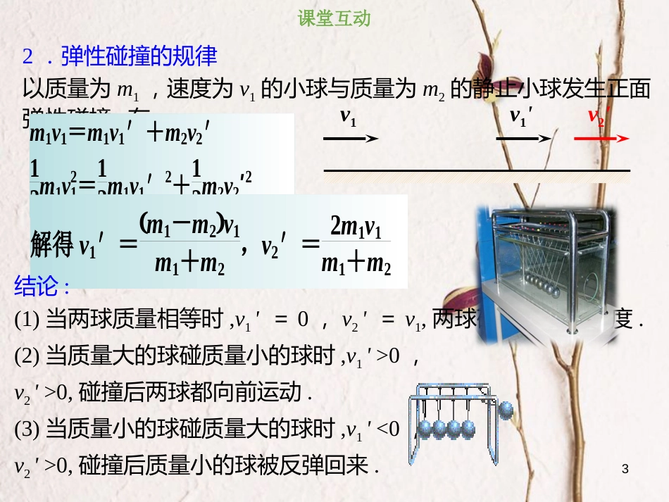 2019版高考物理总复习 第六章 碰撞与动量守恒 6-2-2 考点强化 碰撞模型的规律及应用课件_第3页