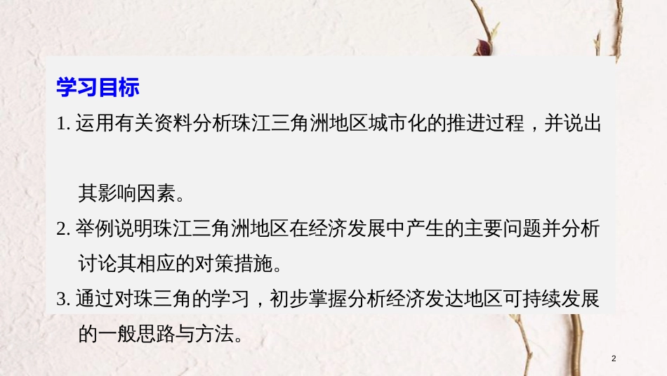 高中地理 第四单元 区域综合开发与可持续发展 第三节 经济发达地区的可持续发展——以珠江三角洲地区为例（2）同步备课课件 鲁教版必修3_第2页