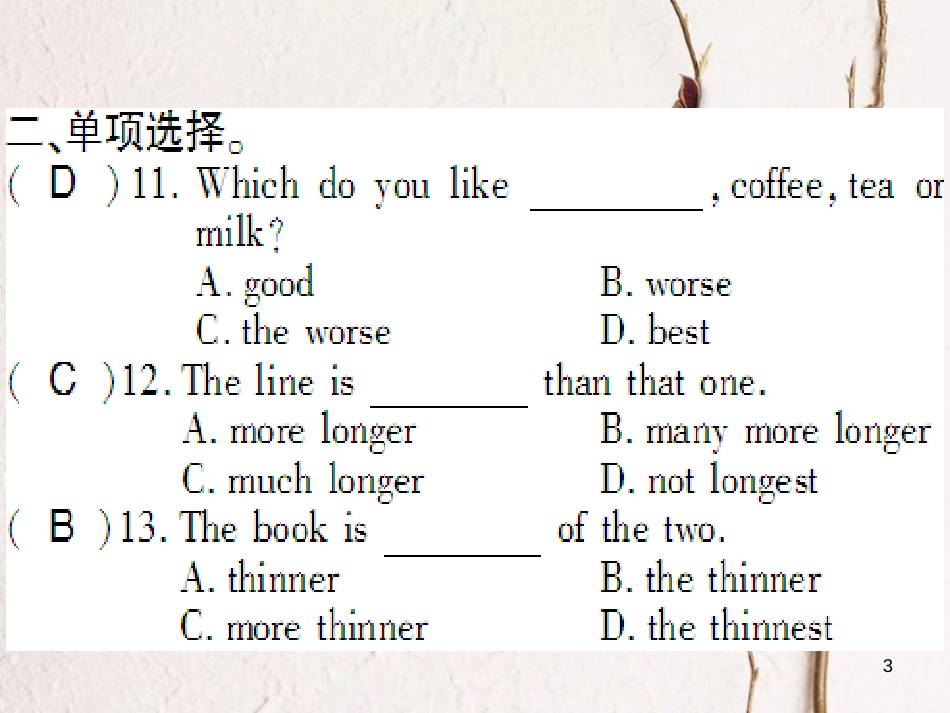 （通用版）八年级英语上册 Unit 4 What’s the best movie theater语法专练课件 （新版）人教新目标版_第3页