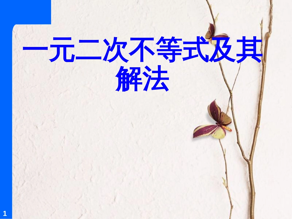 山西省忻州市高考数学 专题 一元二次不等式的解法复习课件_第1页